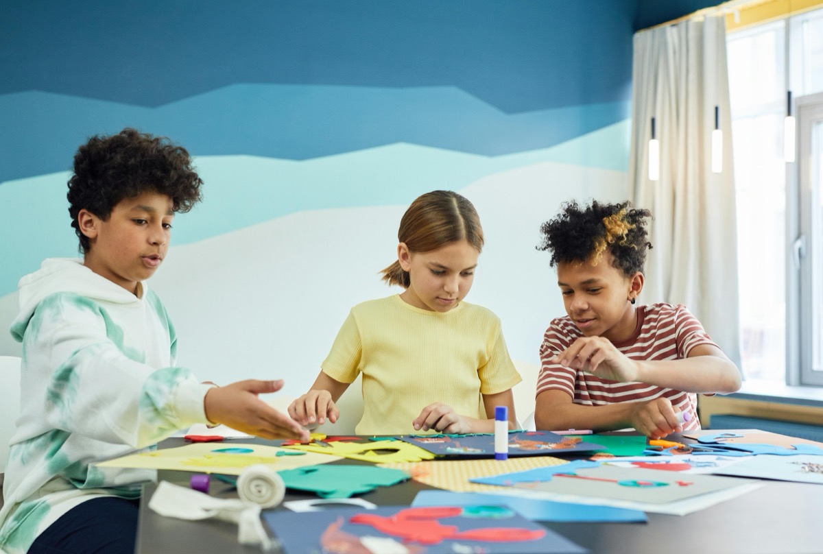 Kids doing craft activities at a North Shore library
